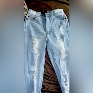 High waisted jeans light blue